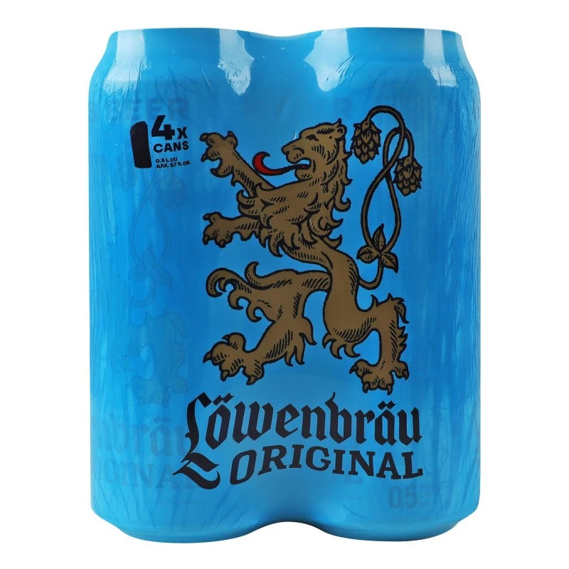 Пиво 5.1% світле пастеризоване Original Lowenbrau м/у з/б 4*0.5 л