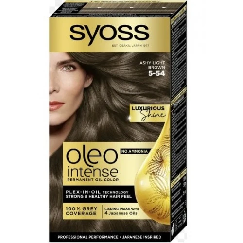 Фарба стійка для волосся 5-54 Холодний Світло-Каштановий Oleo Intense Syoss, 1шт