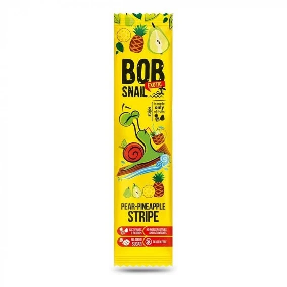 Цукерка фруктова Pear-pineapple Stripe Bob Snail, 14 г