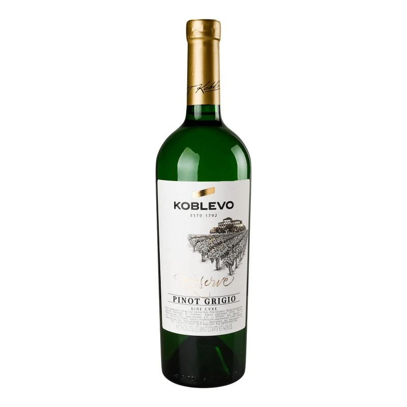 Вино біле сухе Pinot Grigio Reserve Koblevo, 0.75 л
