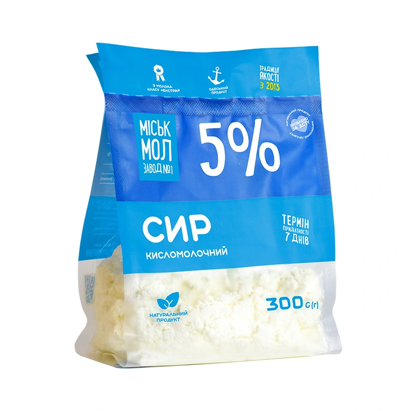 Сир кисломолочний 5% ГМЗ, м/у 300г