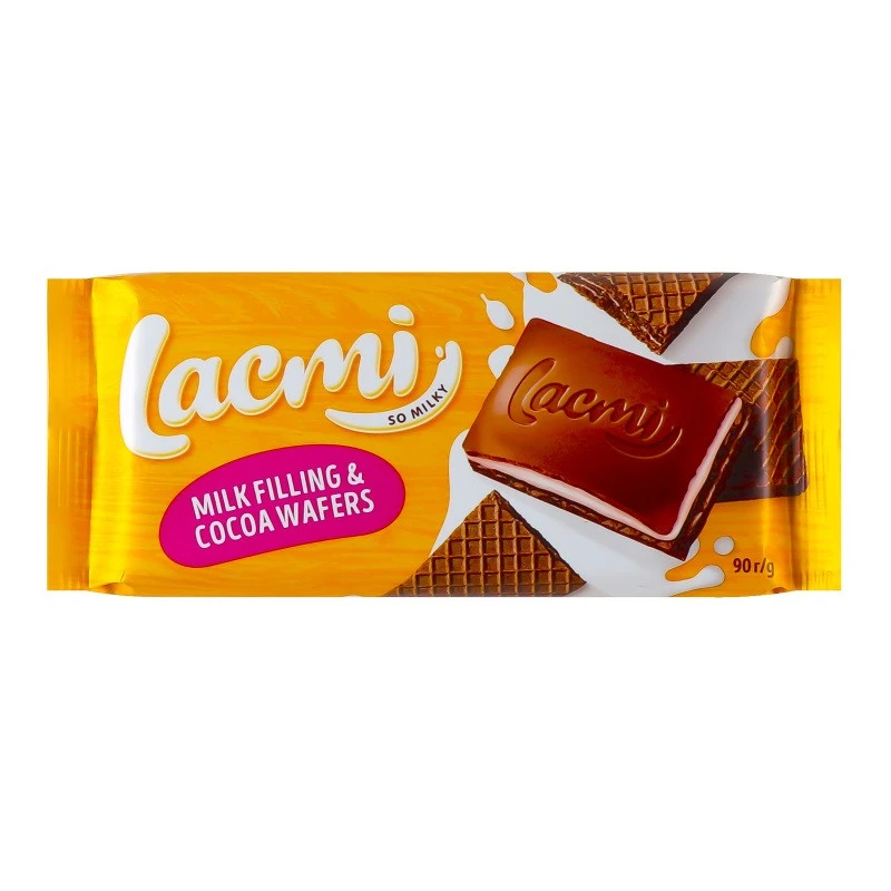 Шоколад молочний з молочною начинкою та вафлею Lacmi Roshen, 90 г