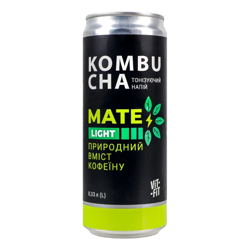 Напій Комбуча Mate Light ж/б Vit-Fit, 0.33л