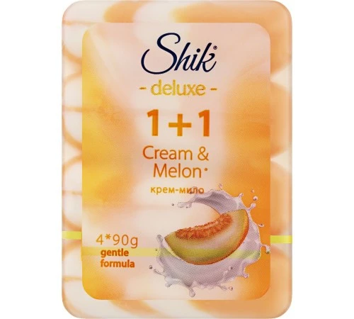 Крем-мило тверде 1+1 Deluxe Крем&amp;Диня Shik, 4*90г (екопак)