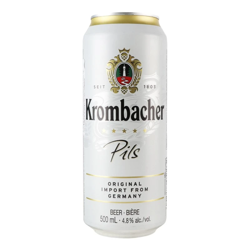 Пиво 4.8% світле фільтроване пастеризоване Pils Krombacher з/б 0.5 л