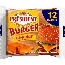 Сир плавлений Чеддер-Емменталь President, 200 г