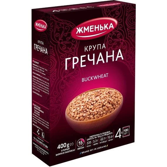 Крупа гречана ядриця Жменька, 4х100 г