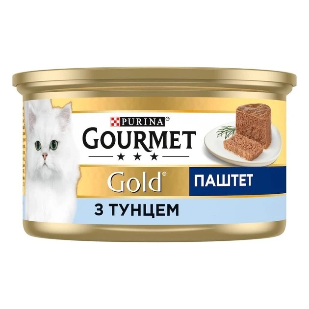 Корм для котів Паштет з тунцем ж/б Gold Gourmet, 85 г