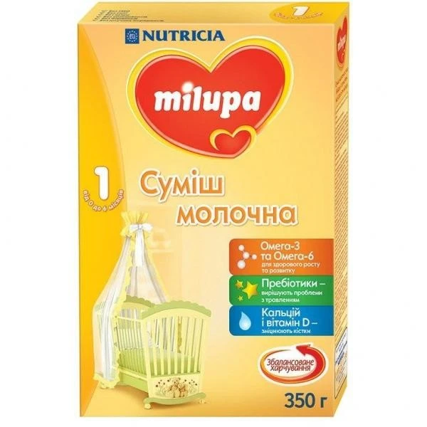 Суміш молочна суха для дітей від 0 до 6міс 1 Milupa к/у 350г