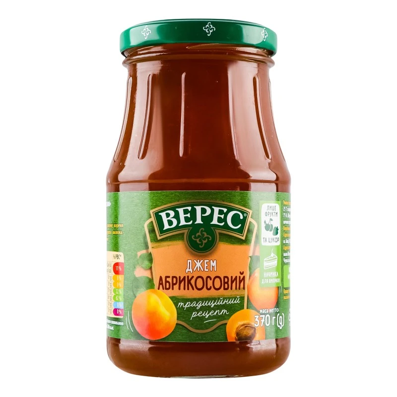Консервований джем абрикосовий Верес, 370 г