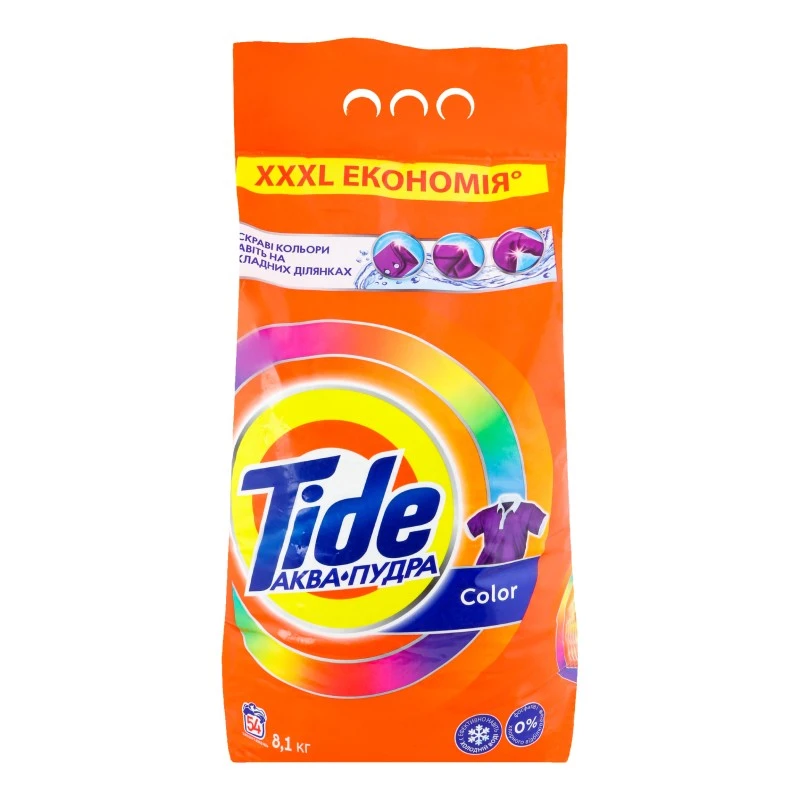 Порошок пральний колор Аква+Пудра Tidel, 8.1кг