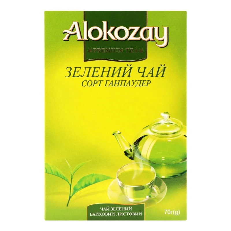 Чай зелений байховий листовий Alokozay к/у 70г