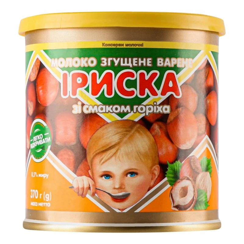 Молоко згущене Іриска зі смаком горіха ПМК, 370 г