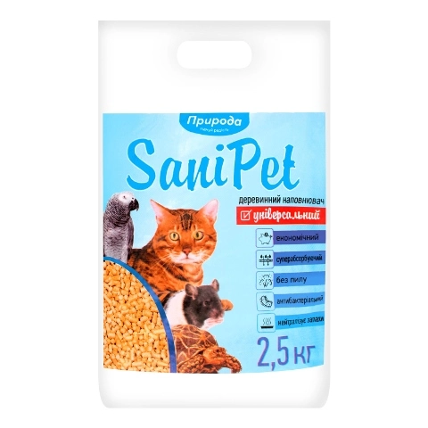 Гігієнічний наповнювач деревний Sani Pet, 2.5 кг