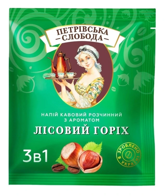 Кавовий напій розчинний 3в1 Лісовий горіх Петрівська Слобода, 18 г
