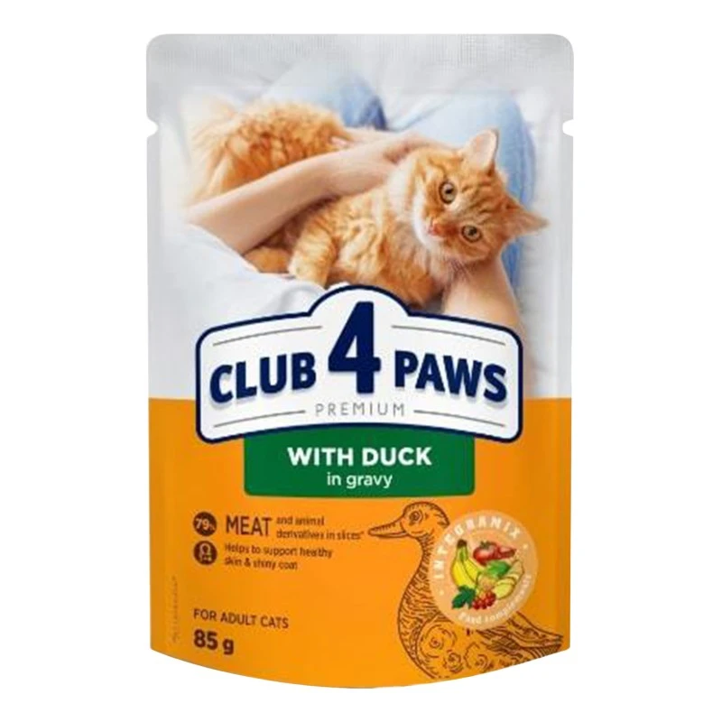 Корм для котів з качкою в соусі Premium Club 4 Paws, 85 г