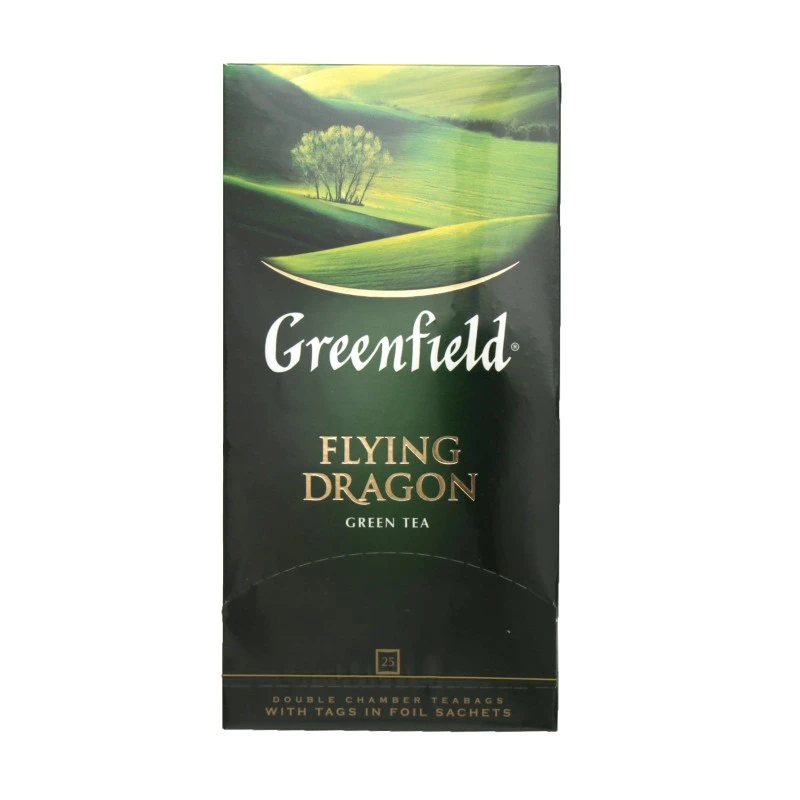 Чай пакетований зелений Flying Dragon Greenfield, 25 шт/уп.