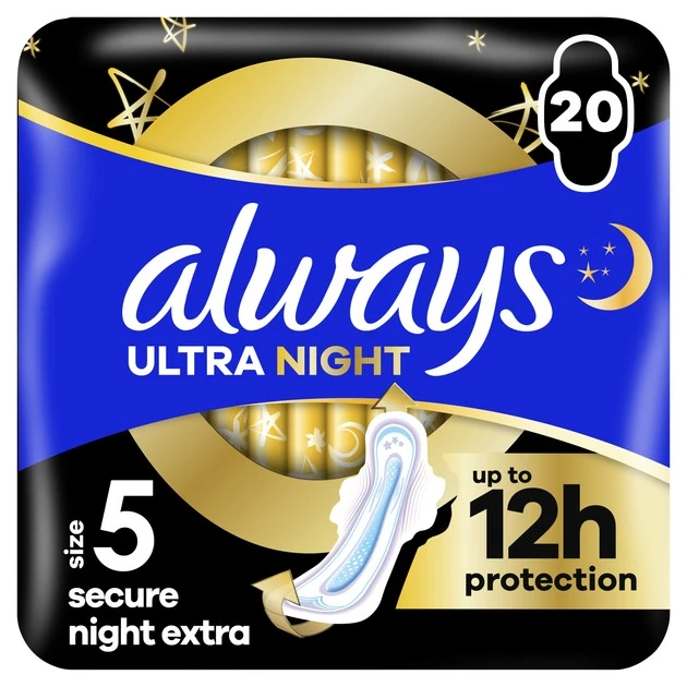 Прокладки гігієнічні Ultra Secure Night Екстра Quatro Always, 20 шт/уп.