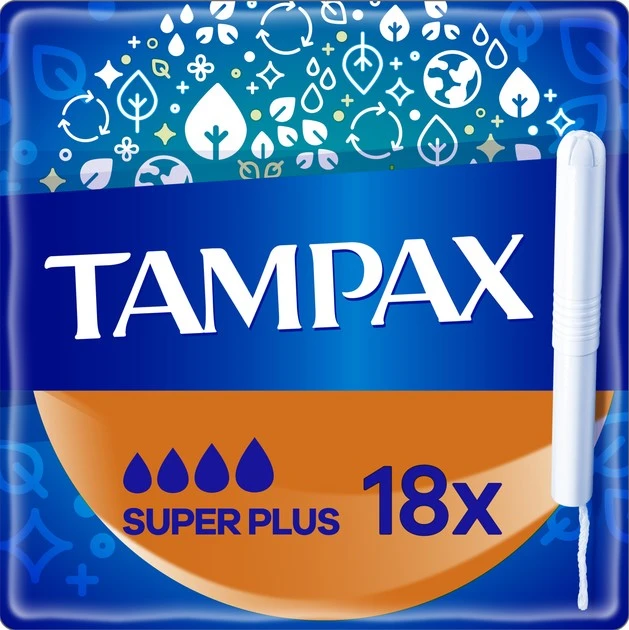 Тампони гігієнічні з аплікатором Super Plus Tampax, 18 шт/уп.