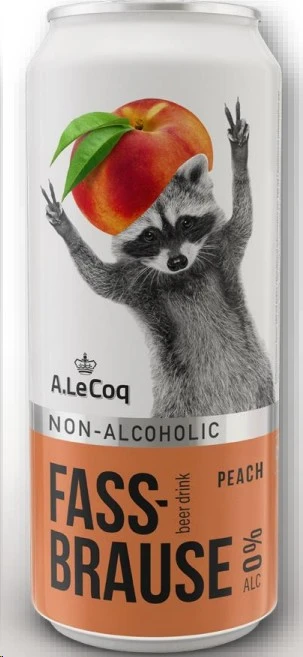 Пиво Fassbrause Peach світле фільтроване безалкогольне 0% A.Le Coq з/б 0.5 л