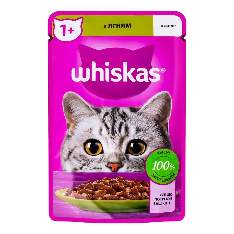 Корм для котів З ягням в желе Whiskas, 85 г
