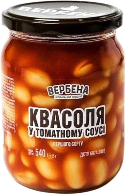 Квасоля у томатному соусі Вербена 1/г с/б 540г
