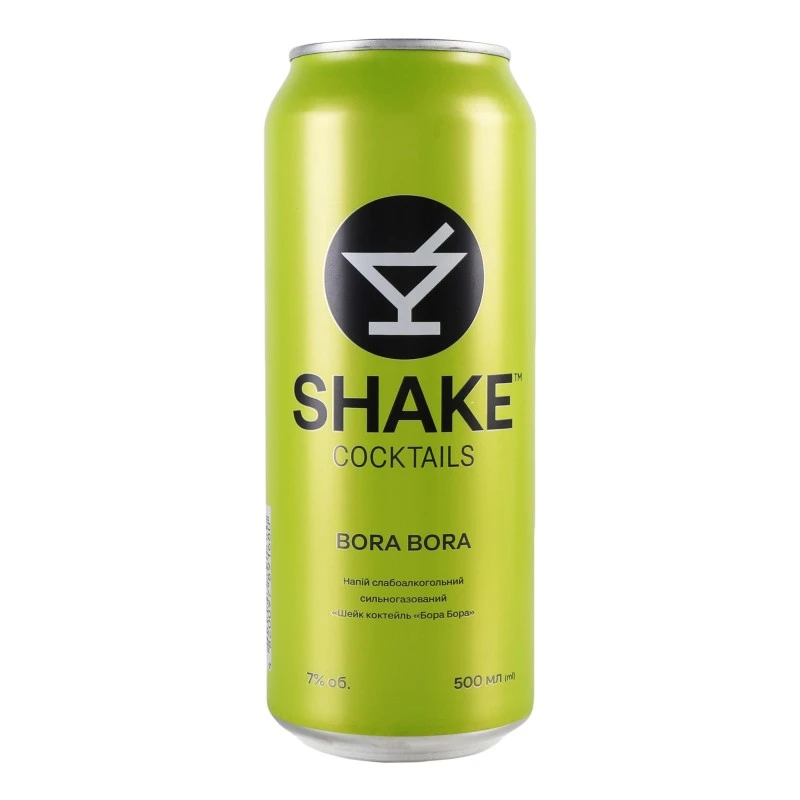 Слабоалкогольний напій газований Cocktails Bora Bora ж/б Shake, 0.5 л