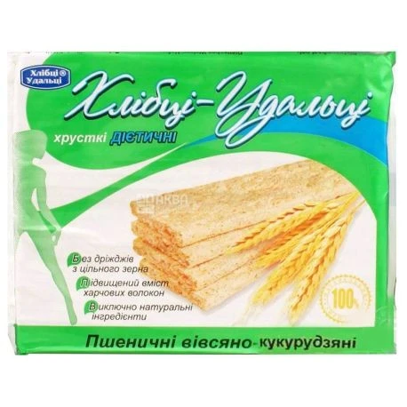 Хлібці пшеничні вівсяно-кукурудзяні Удальці, 100 г