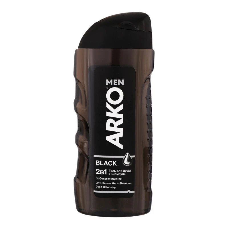 Гель для душу 2 в 1 з активованим вугіллям Black Men Arko, 260 мл