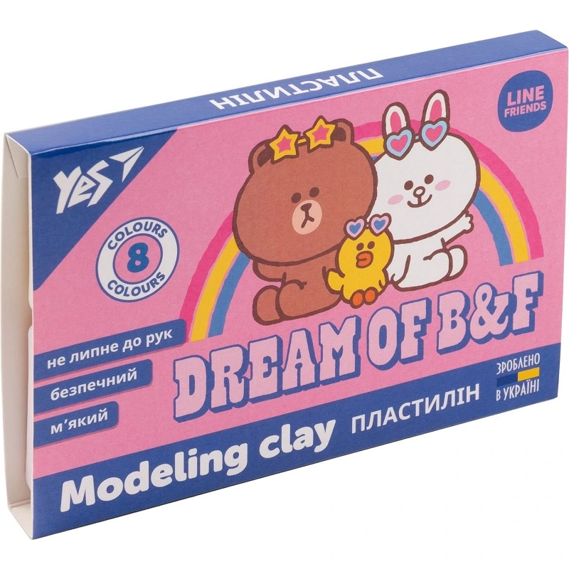 Пластилін Line Friends 8 кольрiв Yes , 160 г