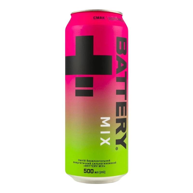 Напій енергетичний б/а сильногазований ж/б Mix Battery, 0.5 л