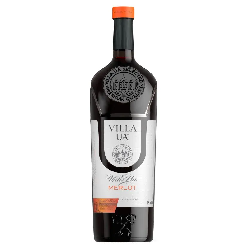 Вино червоне сухе Merlot Villa UA, 1.5 л