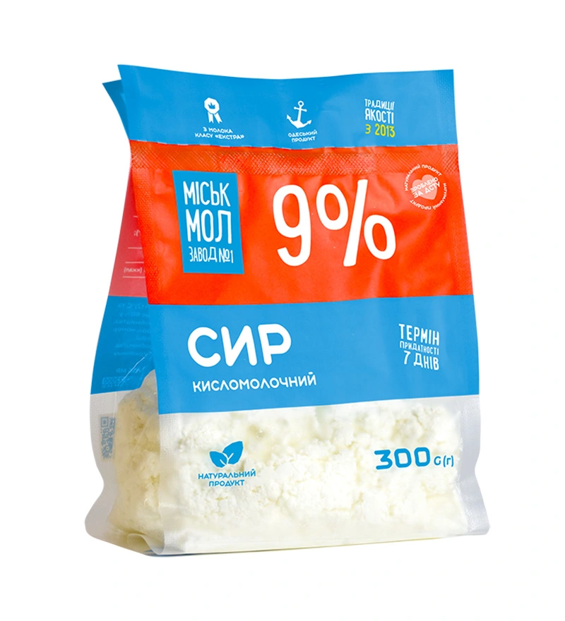 Сир кисломолочний 9% ММЗ, м/у 300г