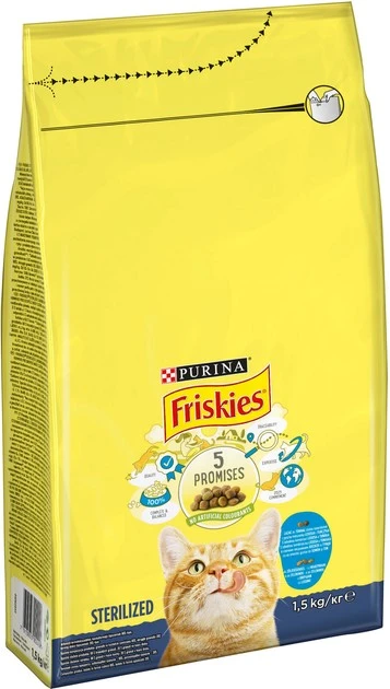 Корм сухий для котів з лососем та овочами Friskies, 1.5 кг