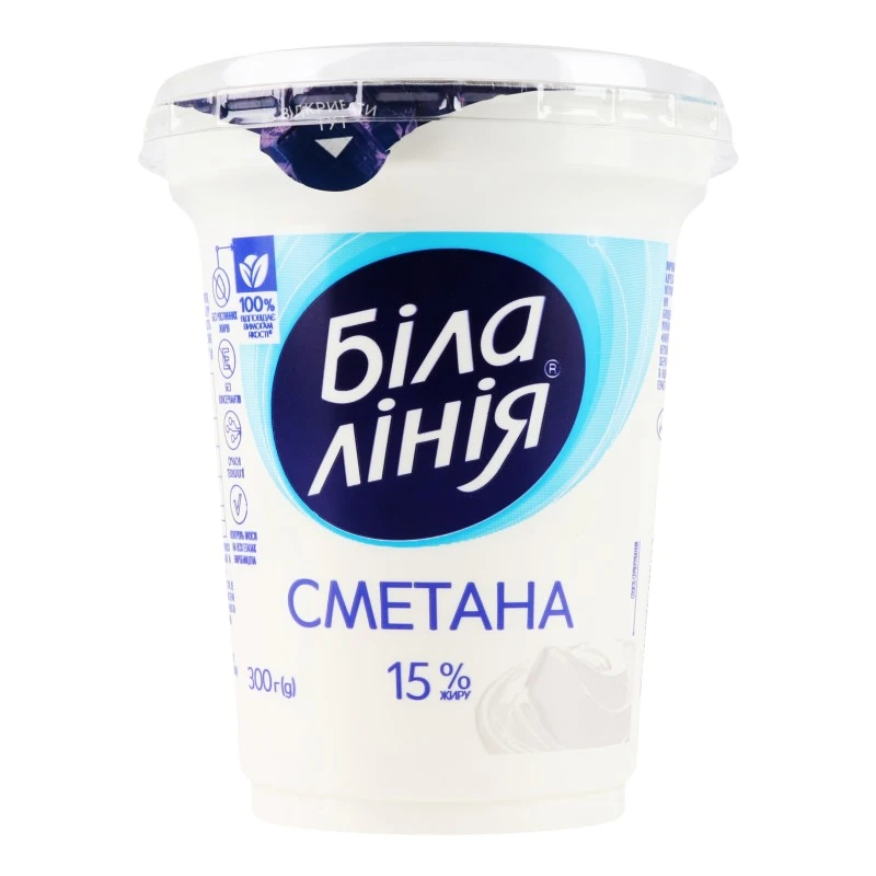Сметана 15% Біла лінія, 300 г