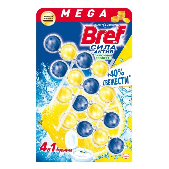 Блок для очищення унітазу Lemon Classic Power Activ Bref, 4 шт/уп.