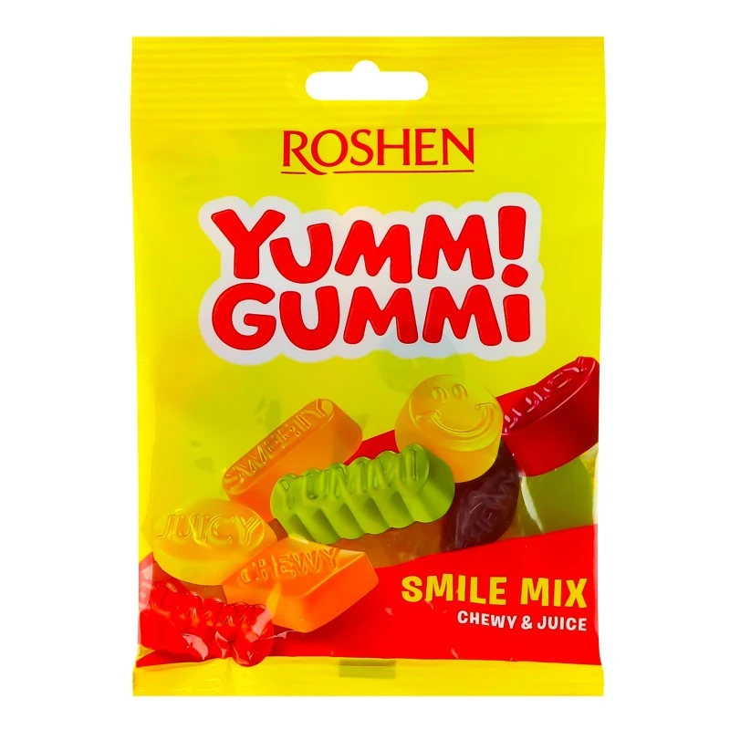 Желейні цукерки Yummi gummi smile mix Рошен, 70г