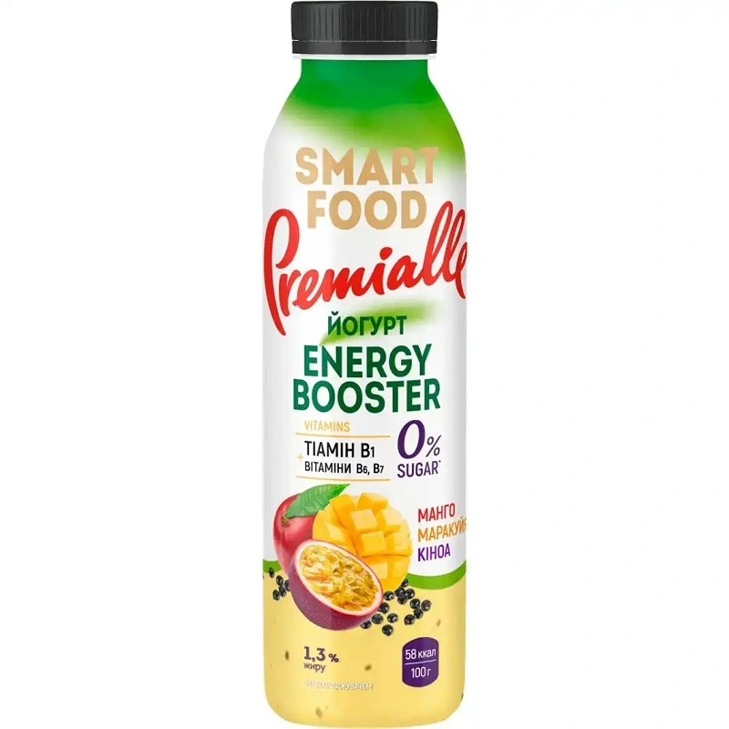 Йогурт 1.3% Smart Food Вeauty Booster манго-маракуя-кіноа Premialle, 290г