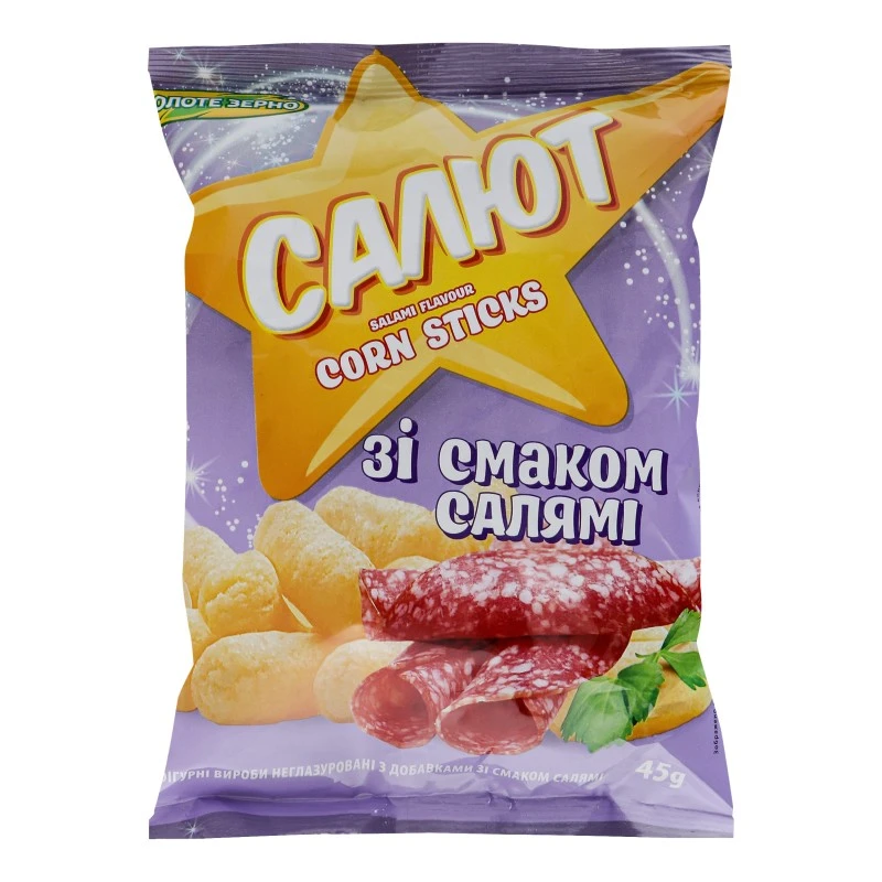 Кукурудзяні палички зі смаком салямі Салют, 45 г