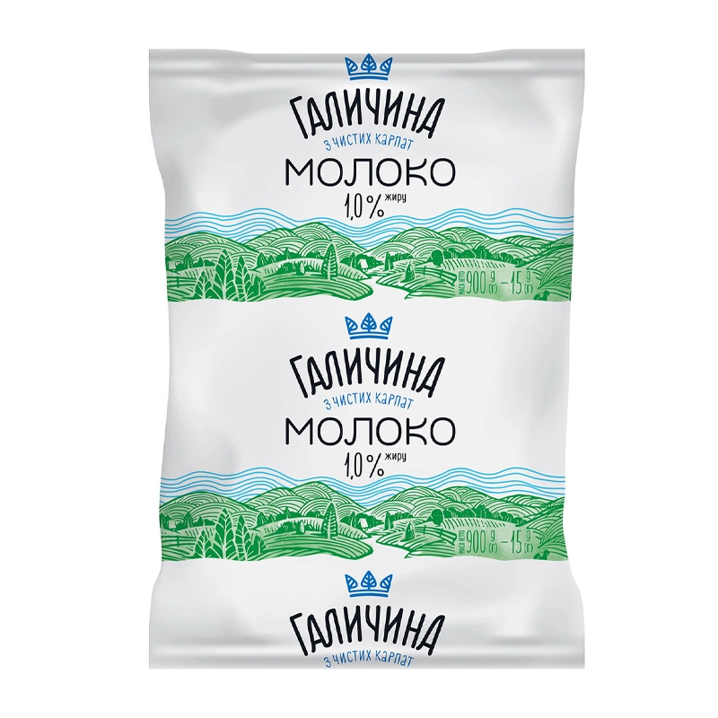 Молоко 1% ультрапастеризоване Галичина, 900 г