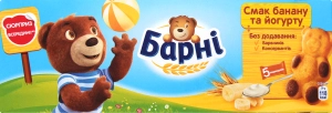 Тістечко бісквітне з бананово-йогуртовою начинкою Барні, 5*30 г