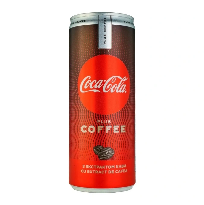 Напій енергетичний б/а газований ж/б Plus Coffee Coca-Cola, 0.25 л