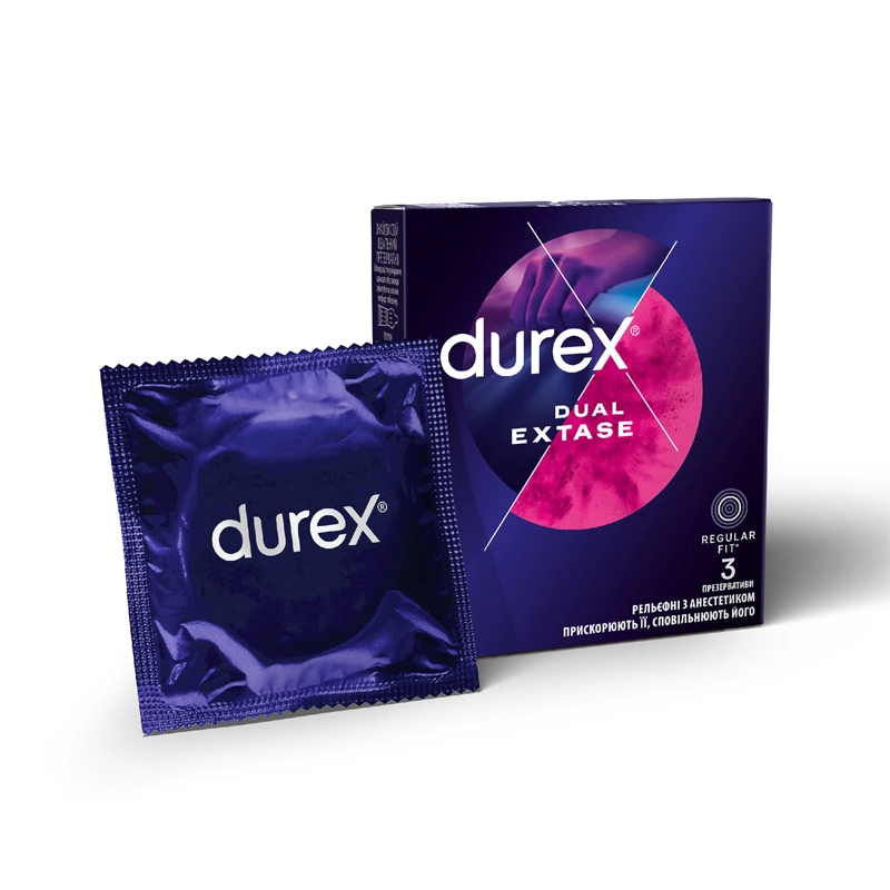 Презервативи латексні з силіконовим змазкою Intense Orgasmic Durex, 3 шт/уп.