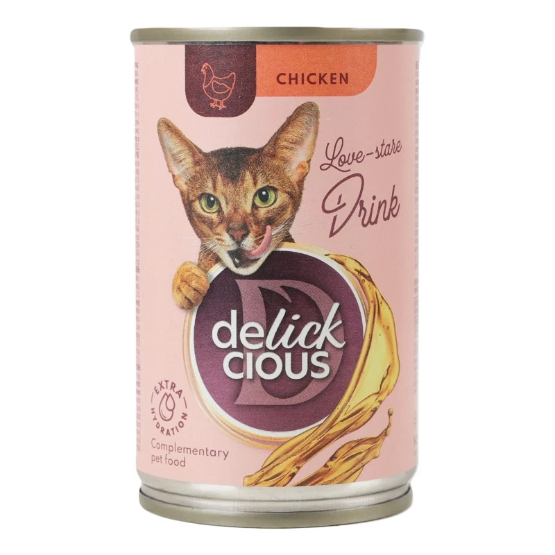 Корм для котів  напій з куркою. Додатковий корм для котів Delickcious, 140 г