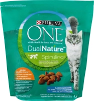 Корм сухий для котів з куркою DualNature Spirulina Purina One, 1.4 кг