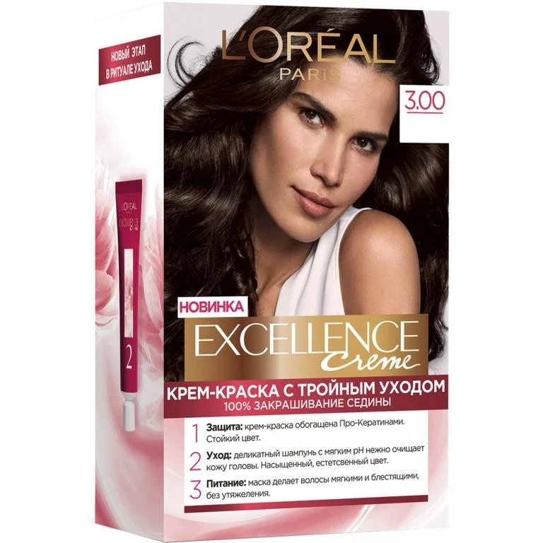 Фарба для волосся 3.00 Темно-каштановий Excellence L&#039;Oreal Paris, 1 шт