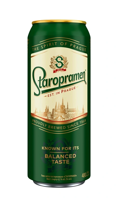 Пиво світле ж/б Staropramen, 0.48 л