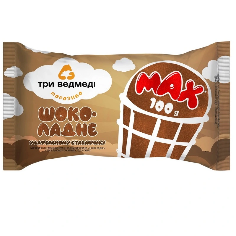 Морозиво Шоко-ладне Три ведмеді, 100 г