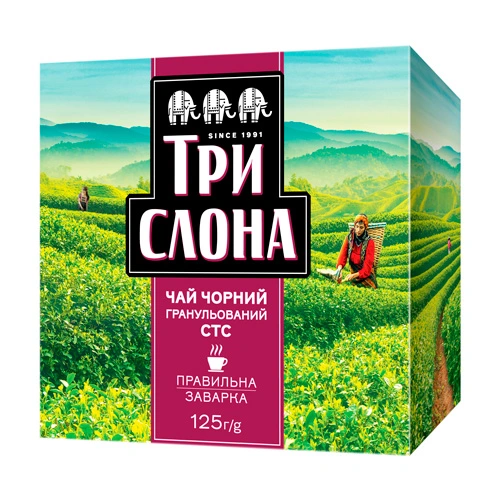 Чай гранульований чорний СТС Три слона, 125 г