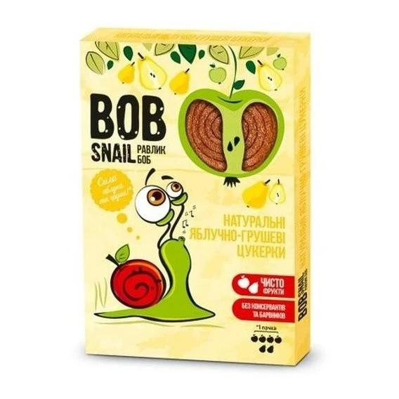 Цукерки фруктові Apple-pear Rolls Bob Snail, 60 г